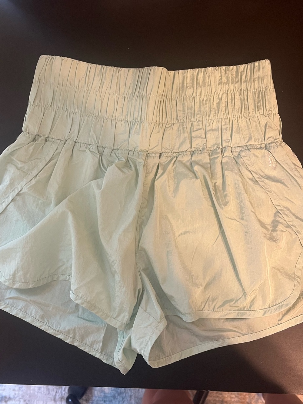 High-Waist Smocked Light Mint Women’s Shorts